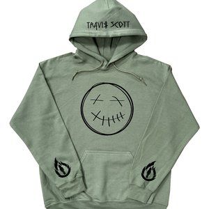 Travis Scott Smile Face Hoodie Green (Black Print)